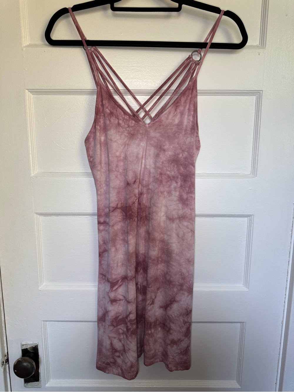 American Eagle Outfitters Soft & Sexy Pink Tie-Dye Strappy Mini Dress Fairy XS